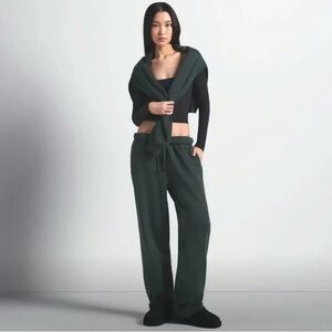 SKIMS Spruce Cotton Fleece Straight Leg Pants S